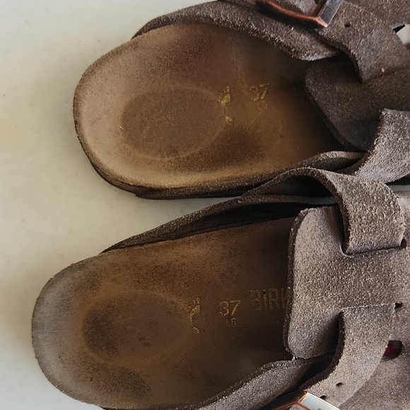 Birkenstock Brown Suede Mules - Picture 4 of 5